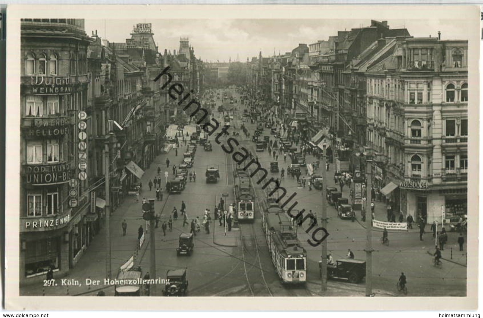 Köln - der Hohenzollernring - Foto-Ansichtskarte 30er Jahre - Verlag Hoursch & Bechstedt Köln