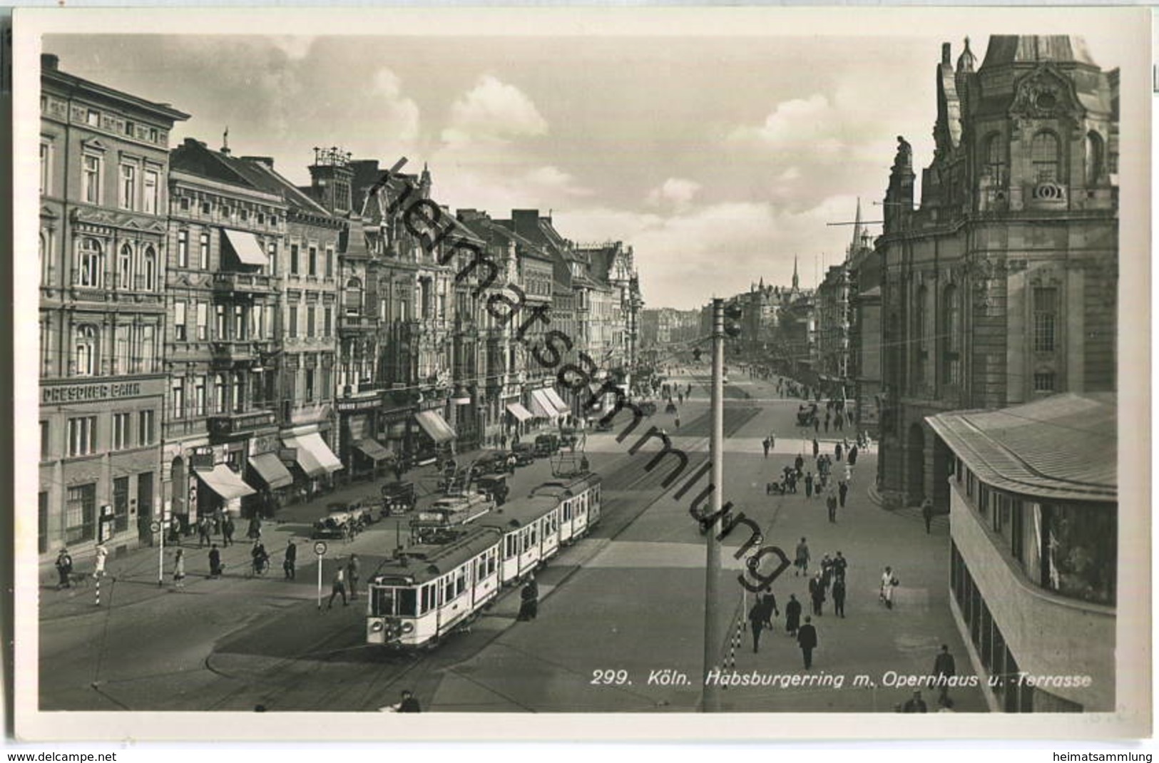 Köln - Habsburgerring - Straßenbahn - Foto-Ansichtskarte - Verlag Hoursch & Bechstedt Köln 30er Jahre