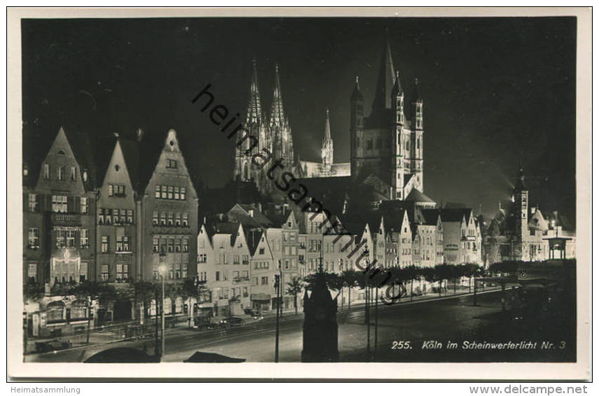 Köln im Scheinwerferlicht - Foto-AK 30er Jahre - Verlag Hoursch & Bechstedt Köln