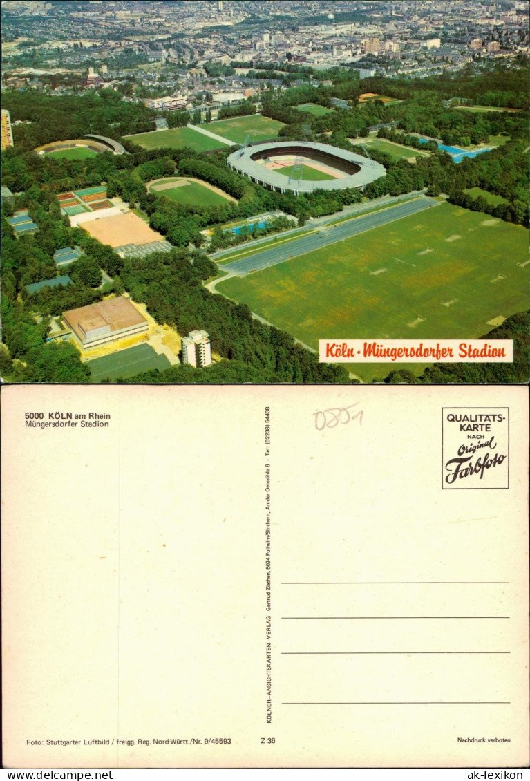 Köln Köln-Müngersdorfer Fussball Stadion v. Flugzeug aus 1975
