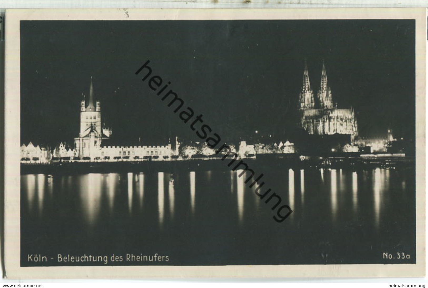 Köln - Pressa 1928 - Beleuchtung des Rheinufers - Verlag Rudolf Schick & Co. Köln-Leipzig
