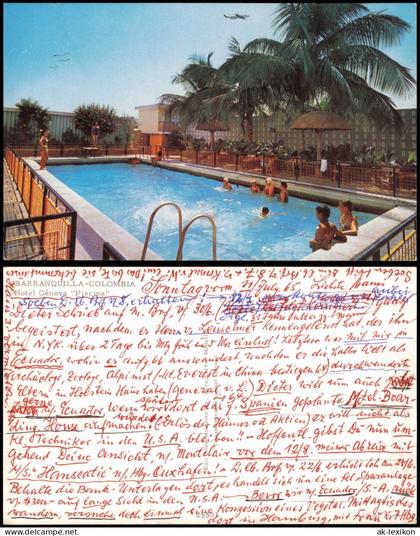 Barranquilla Hotel Génova "Piscina", Pool Hotelgäste, Palmen Palms 1970