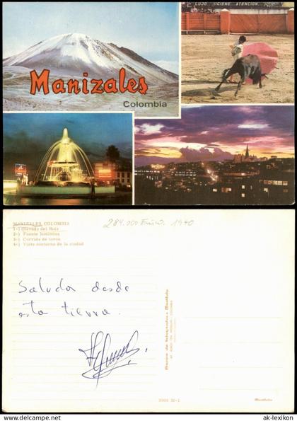 Kolumbien  Mehrbild-AK MANIZALES COLOMBIA u.a. Stierkampf Corrida de toros 1970