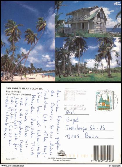 Kolumbien SAN ANDRES ISLAS COLOMBIA Casa Típica Cocoteros Playa Principal 1997