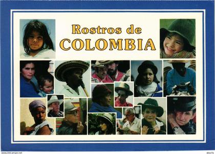 PC COLOMBIA, ROSTROS DE COLOMBIA, Modern Postcard (b60088)