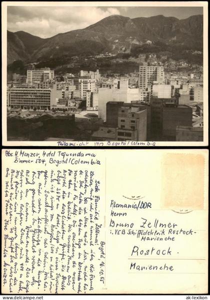 Postcard Bogota Stadtansicht von Bogota mit Anden-Panorama 1955