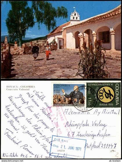 Postcard Boyacá Convento Colonial, Boyacá 1970