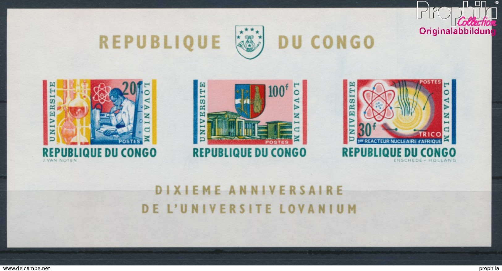 Kongo (Kinshasa) Block3 (kompl.Ausg.) postfrisch 1964 Lovanium-Universität Leopoldville (10285388