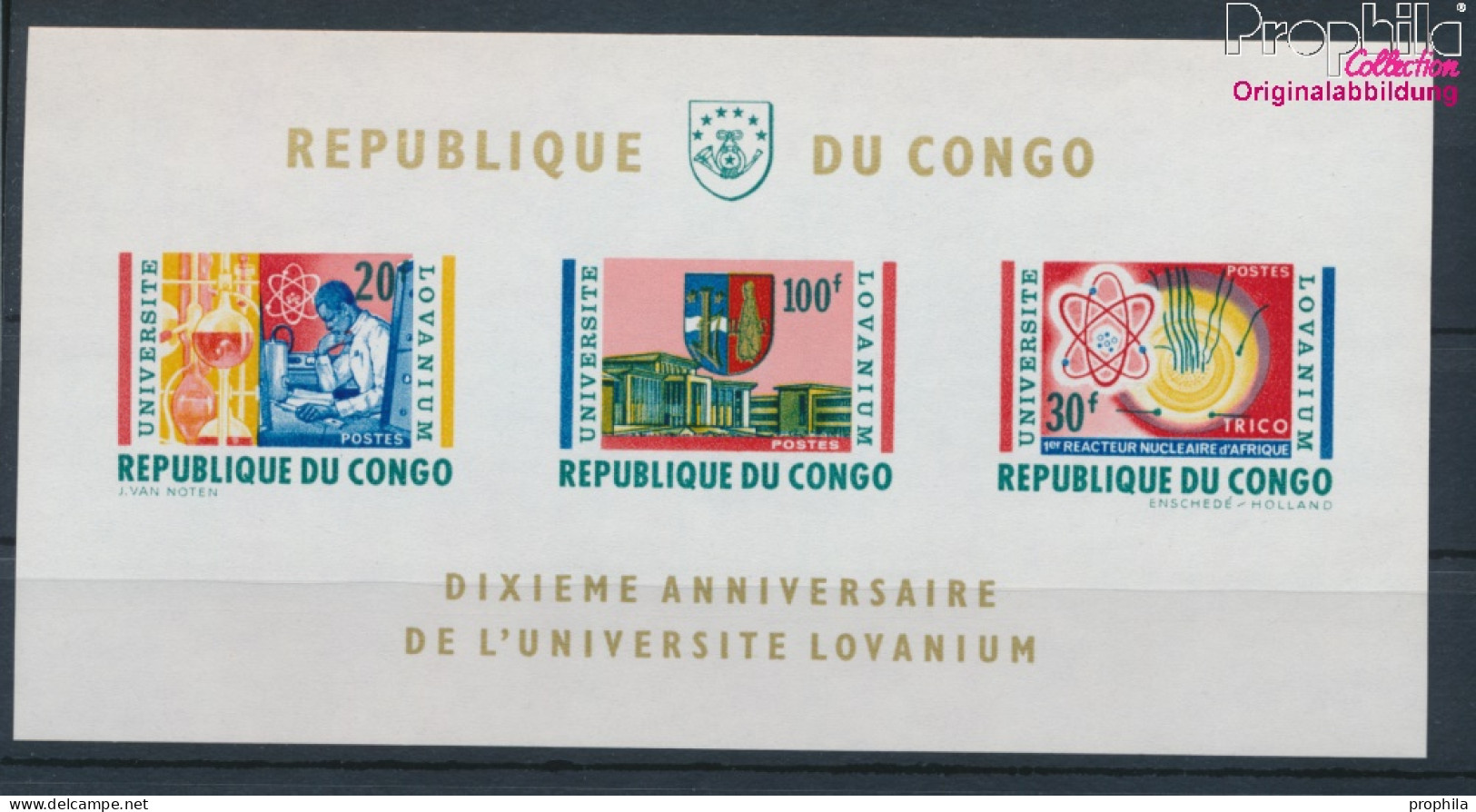 Kongo (Kinshasa) Block3 (kompl.Ausg.) postfrisch 1964 Lovanium-Universität Leopoldville (10285389