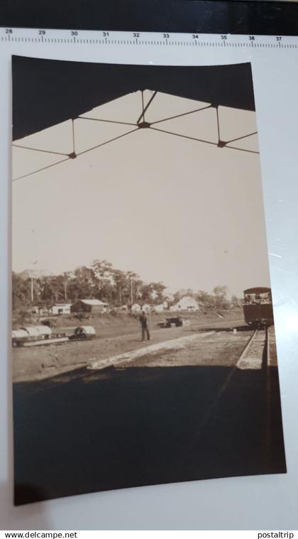 CONGO BELGA BELGE. POSTAL FOTOGRAFICA RPPC + NEGATIVO NEGATIF. 1920 1930. LIENART. TRAIN TREN. RAILWAY. CHEMIN DE FER