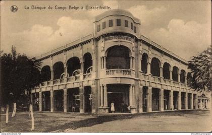 CPA Lubumbashi Elisabethville DR Kongo Zaire, Bank von Belgisch-Kongo
