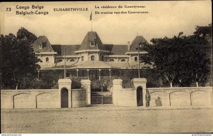 CPA Lubumbashi Elisabethville DR Kongo Zaire, Historisches Gebäude, Gouverneurshaus, Belgischer...