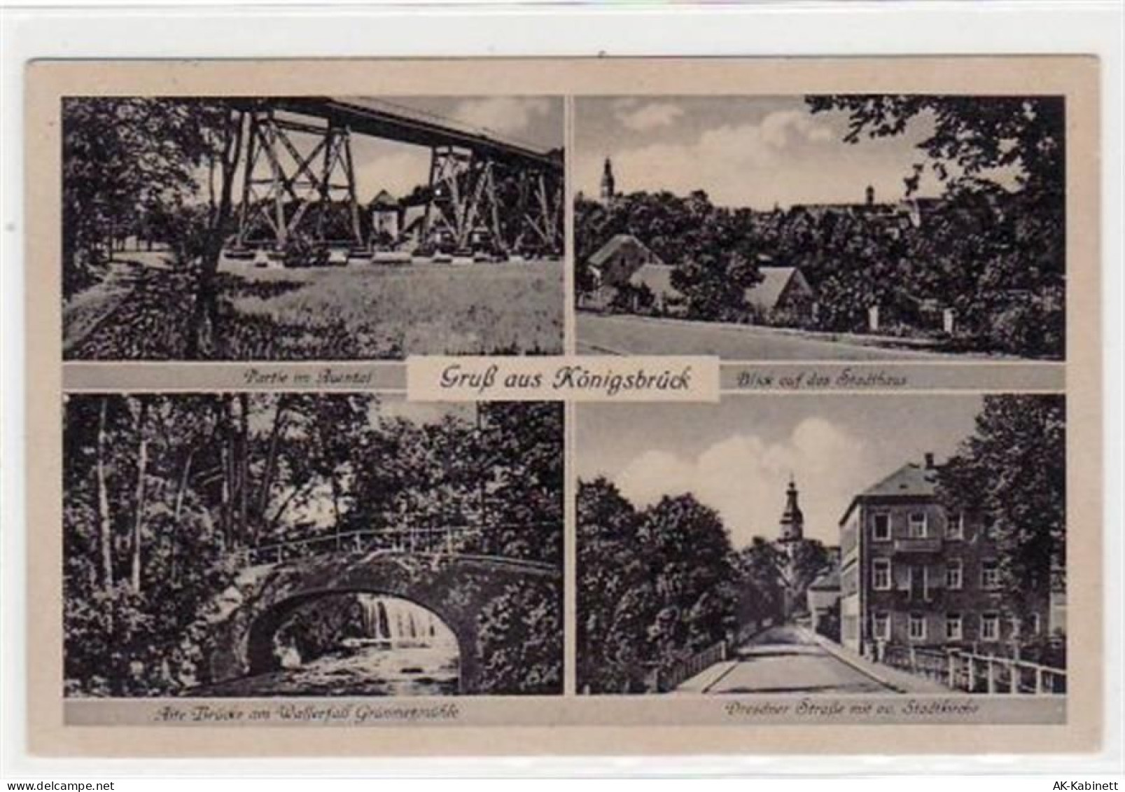 Königsbrück mit 4 Abbildungen. Feldpost, mit Stempel von 1944. Gute Erha... - 39029930
