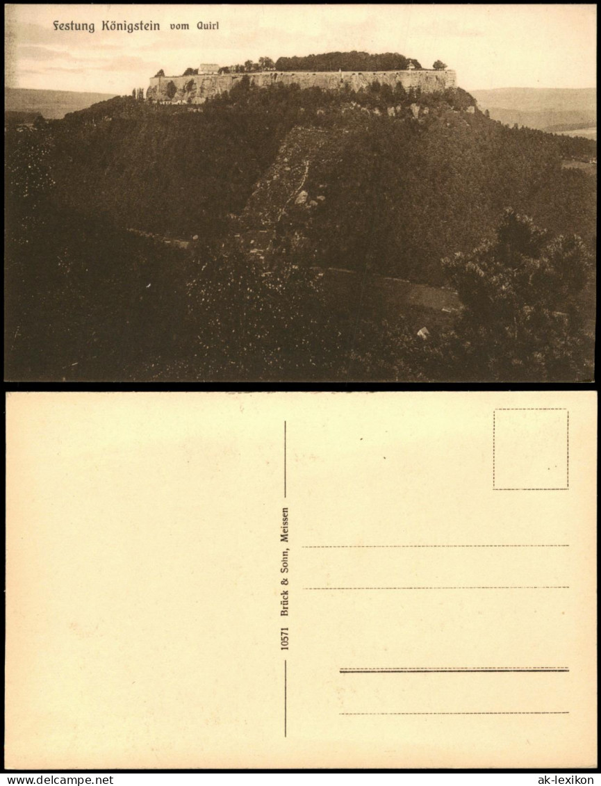 Königstein (Sächsische Schweiz) Festung Königstein vom Quirl 1909