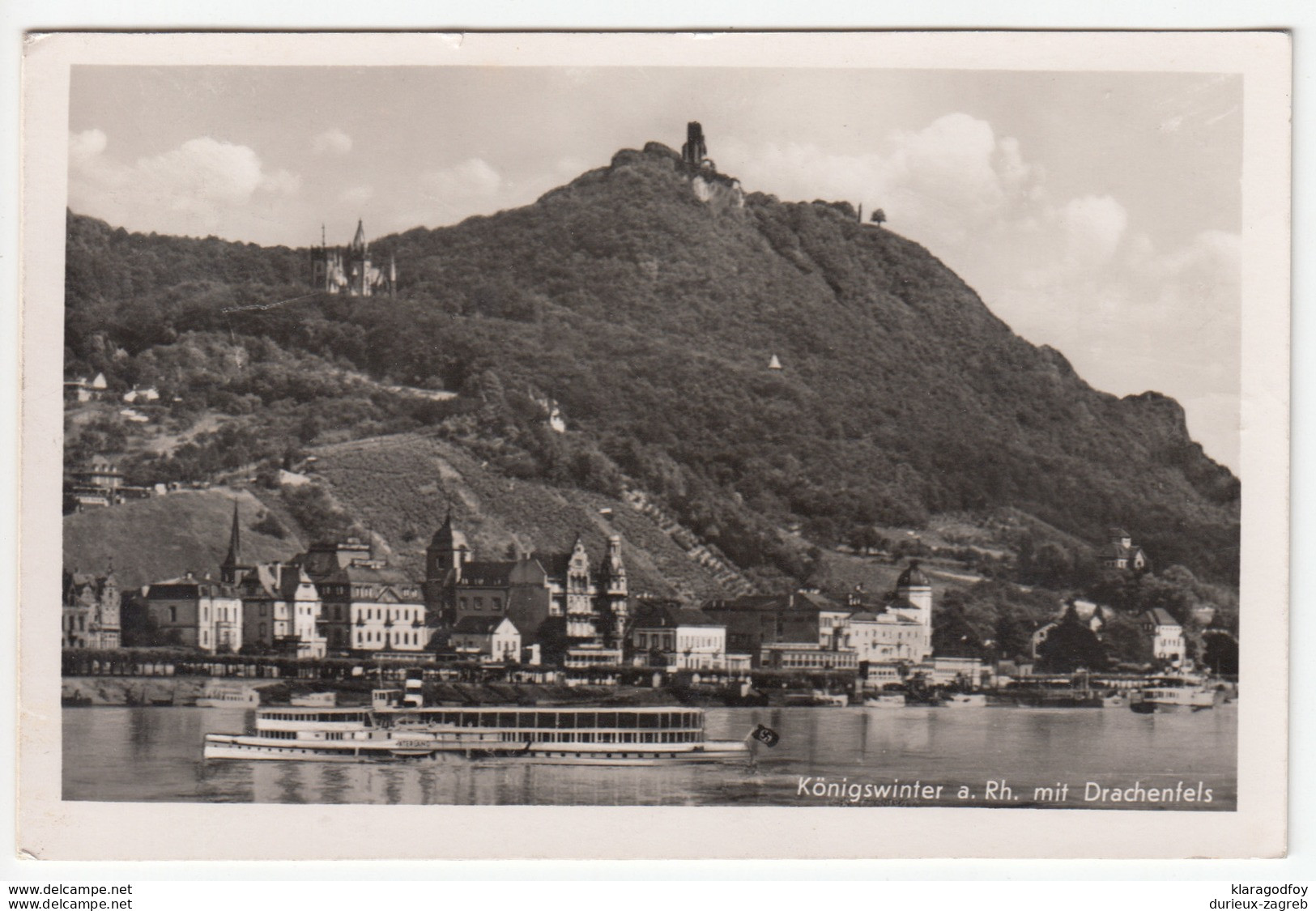 Königswinter mit Drachenfels postcard travelled 1943 Königswinter Pmk b170810