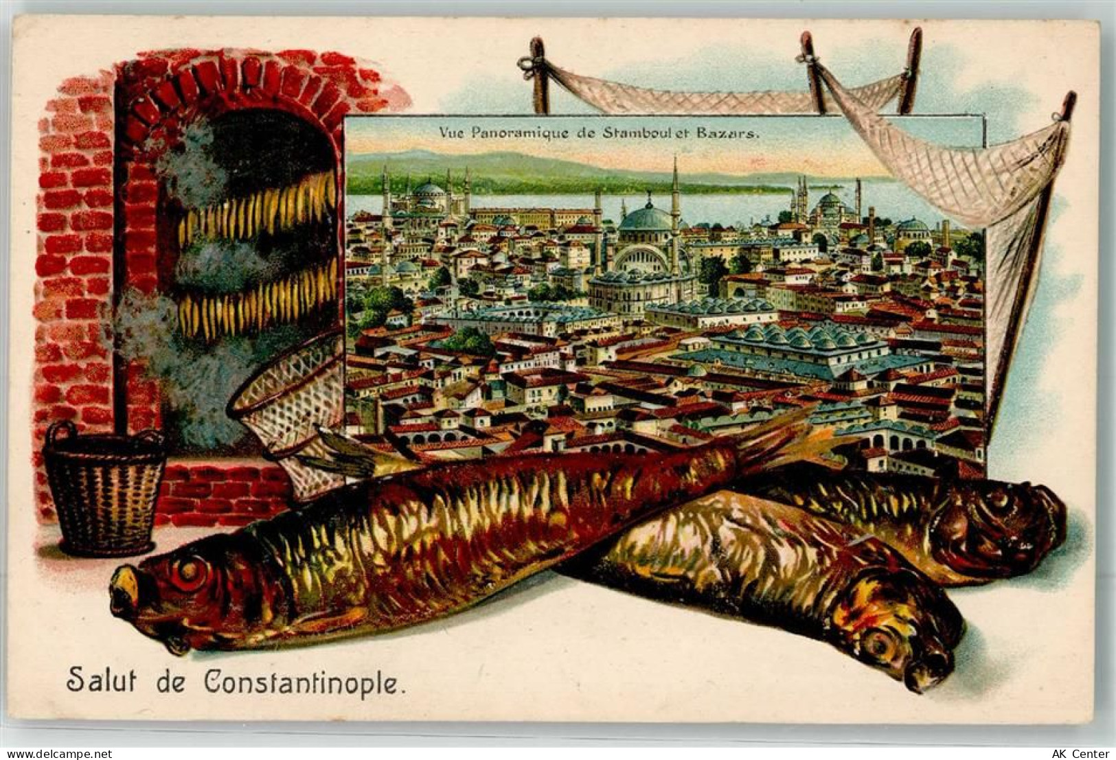 Konstantinopel Istanbul Prägedruck Moschee Bazar - 13623620