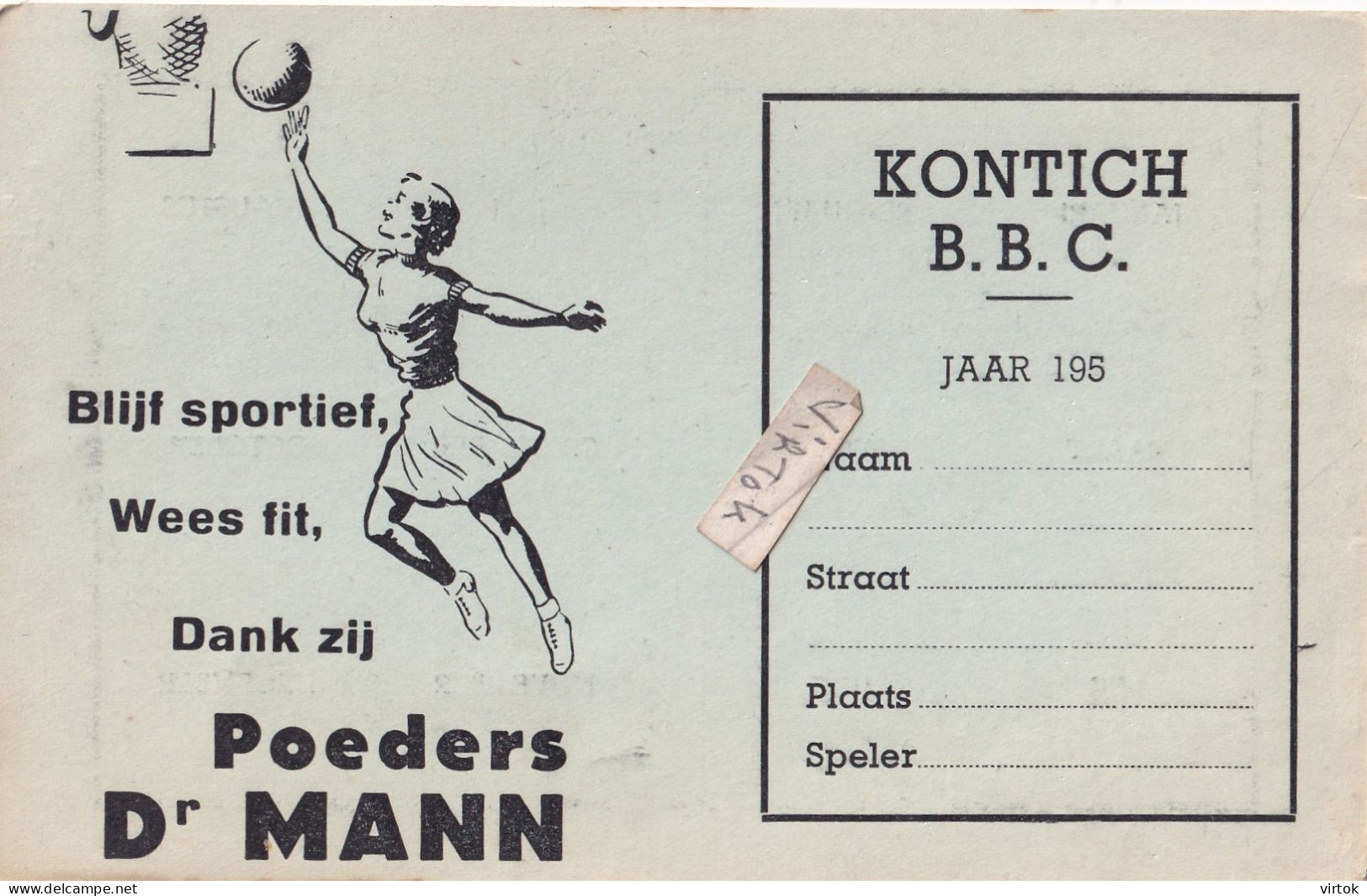Kontich  :  basket B.B.C.   (  reclame poeders MANN )