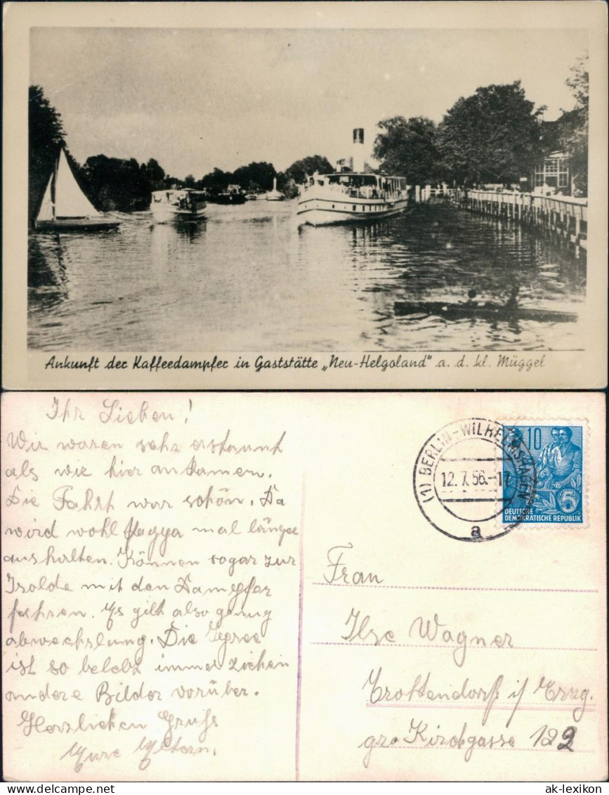 Köpenick-Berlin Ankunft der Kaffeedampfer Gaststätte Neu Helgoland 1955