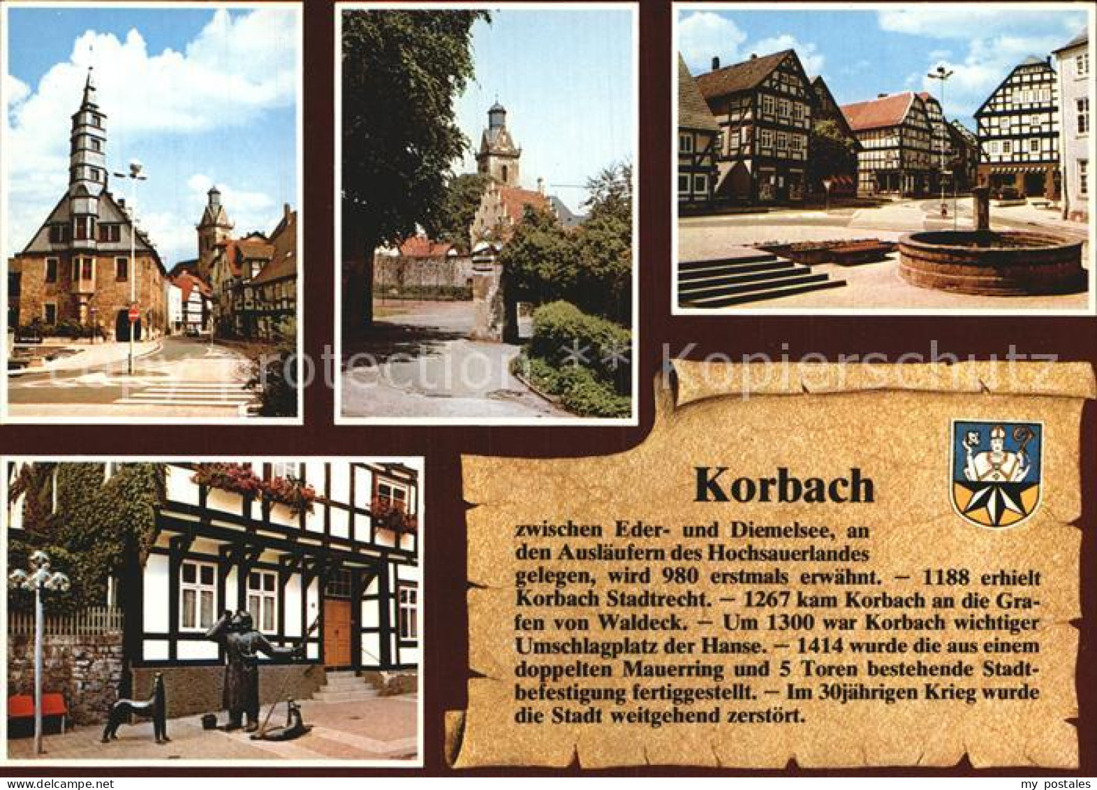 Korbach Kirche Fachwerkhaeuser Marktplatz
