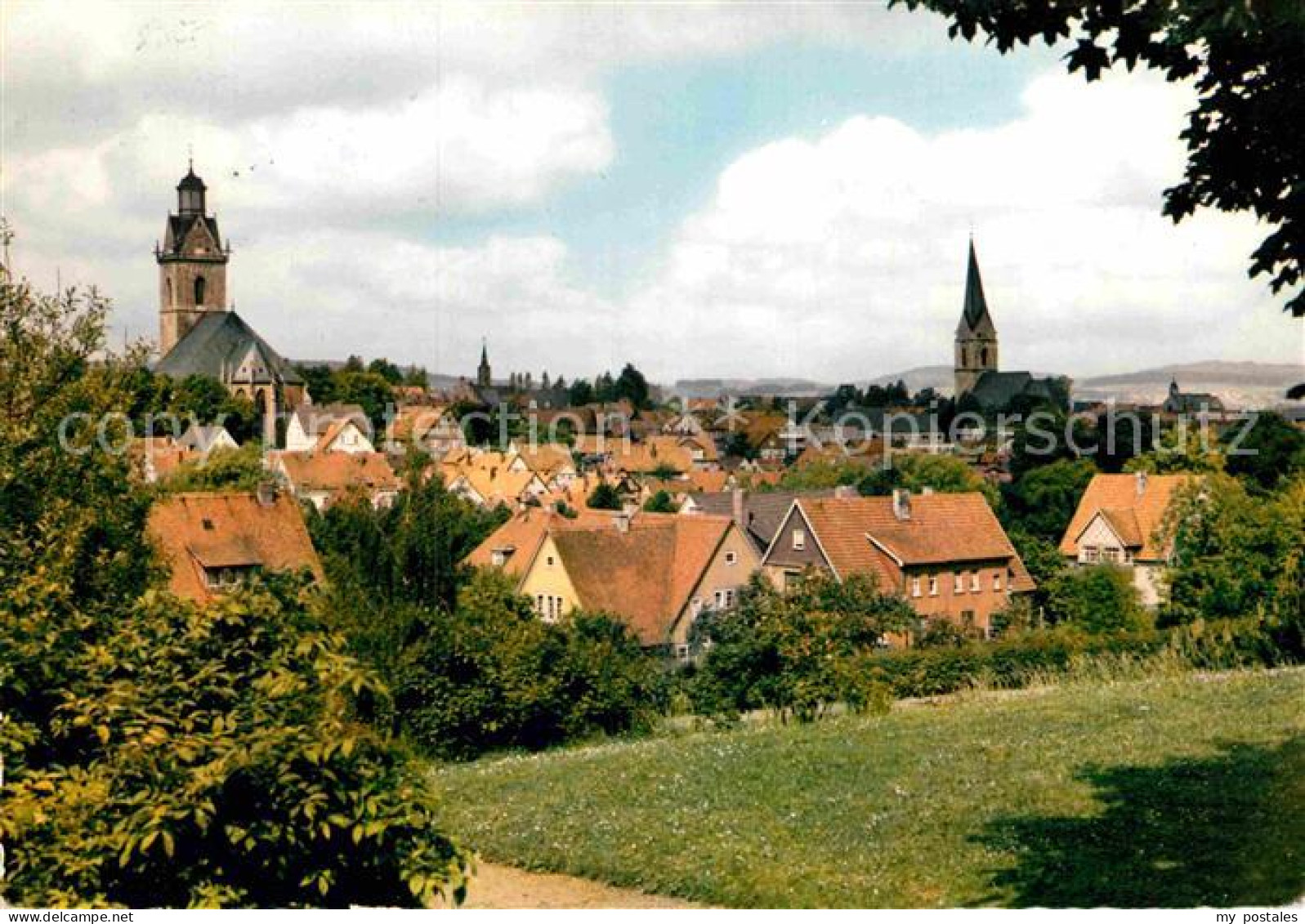Korbach Ortsansicht mit Kirchen