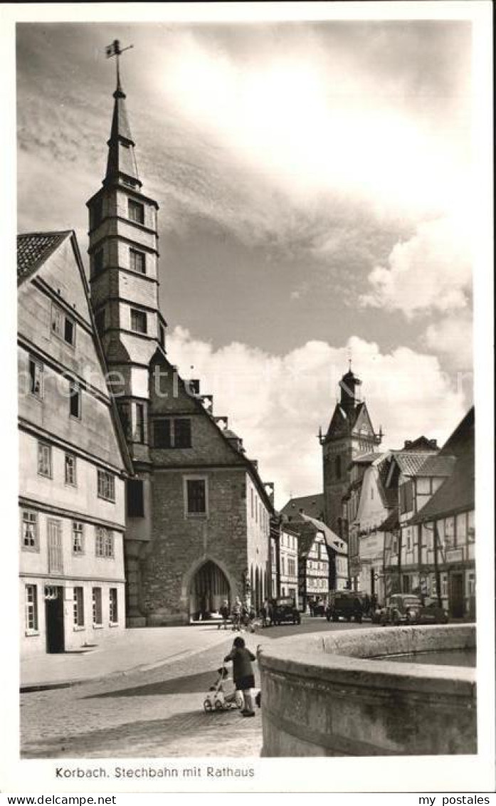 Korbach Stechbahn mit Rathaus