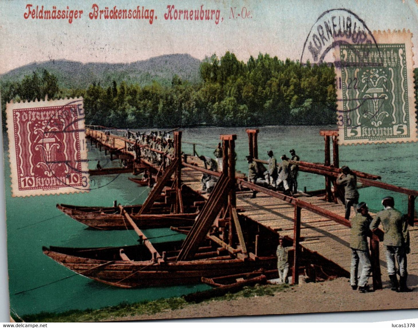 KORNEUBURG / FELDMASSIGER / BRUCKENSHIAG / BEL AFFRANCHISSEMENT / MARCOPHILIE