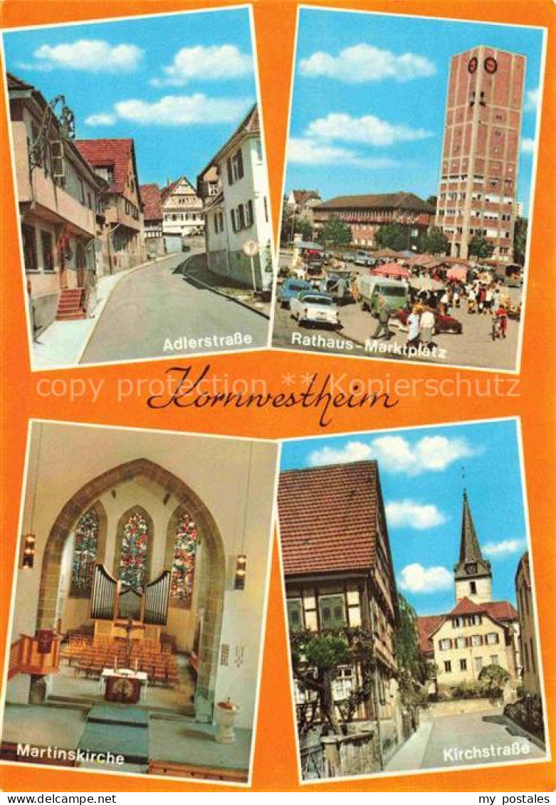 Kornwestheim Adlerstrasse Rathaus Marktplatz Martinskirche Kirchstrasse