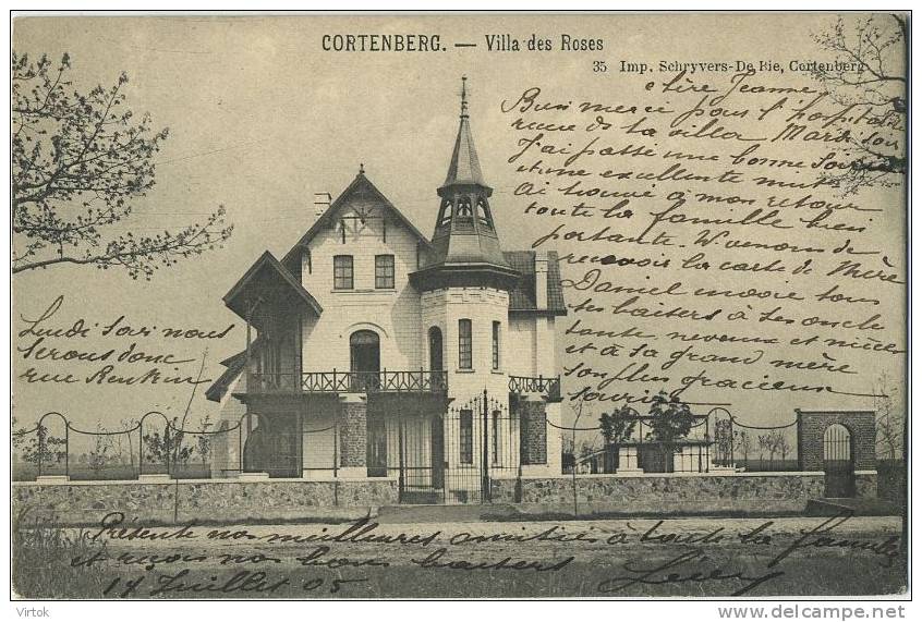 Kortenberg - Cortenberg :  Villa des Roses  ( geschreven kaart met zegel 1905 )