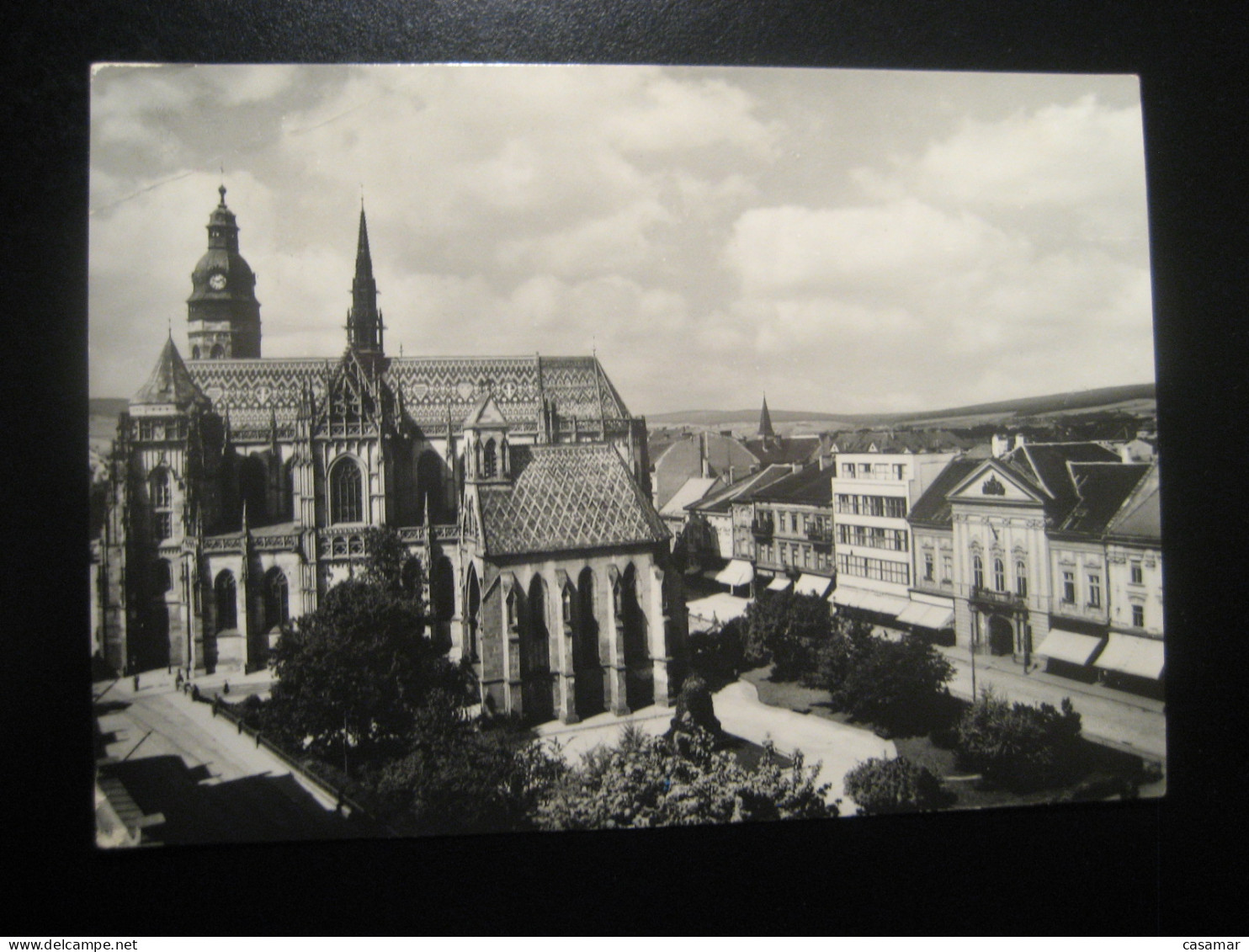 KOSICE dom cathedral cancel slight folded corner postcard CZECHOSLOVAKIA Slovakia