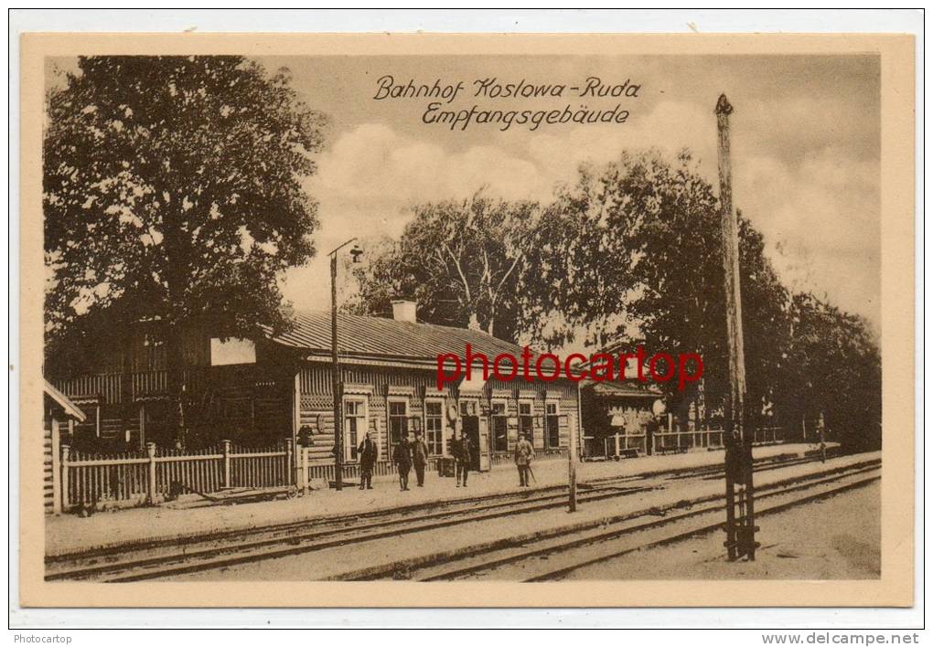 KOSLOWA RUDA-BAHNHOF-Ansichtskarte1Weltkrieg LITAUEN-Militaria