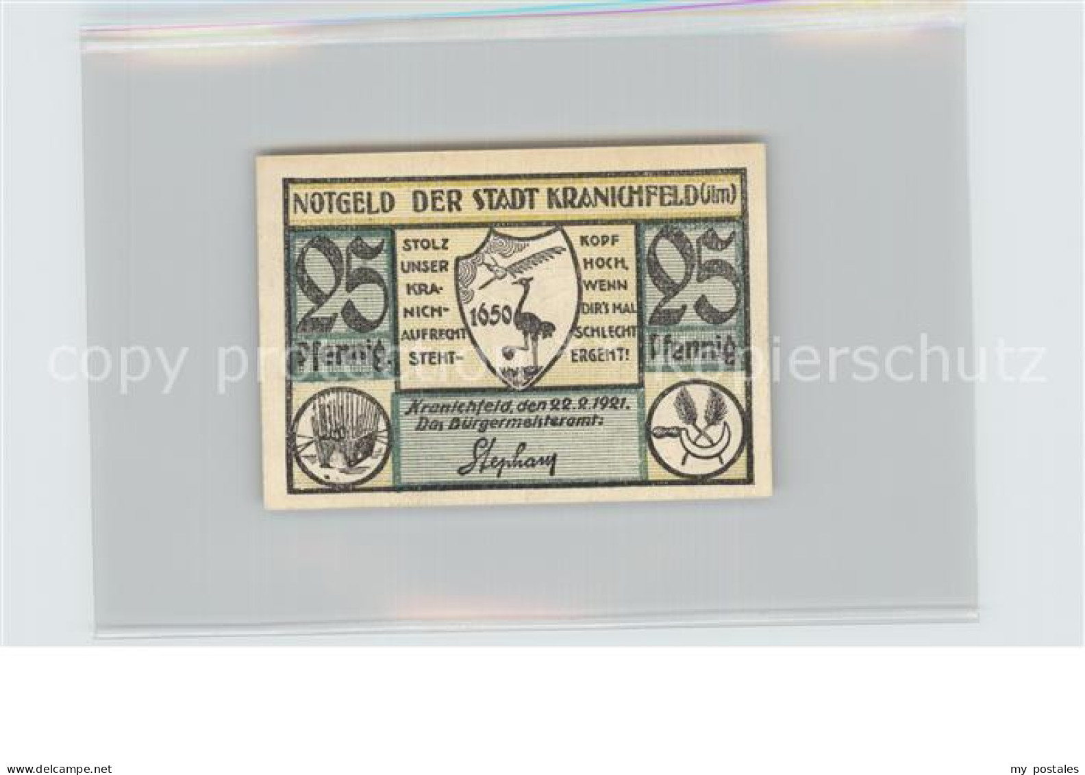 Kranichfeld Stadtansicht 25 Pfennig