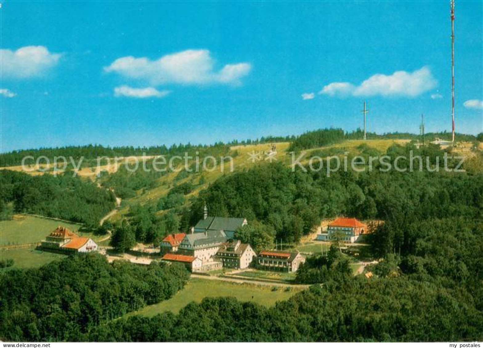 Kreuzberg Rhoen Naturpark Rhoen Fliegeraufnahme