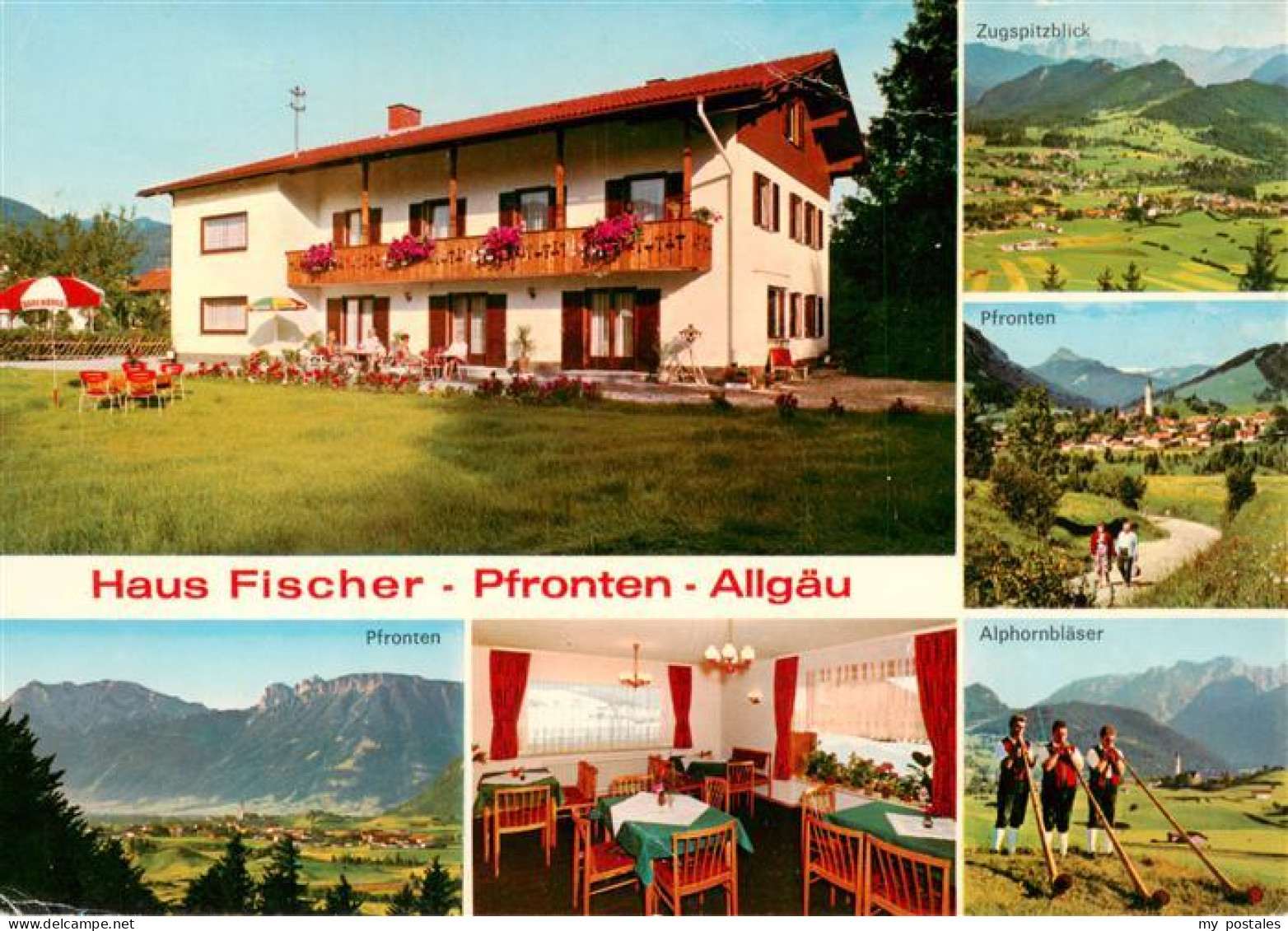 Kreuzegg Pfronten Bayern Haus Fischer Zugspitze Panorama Alphornblaeser Pfronten