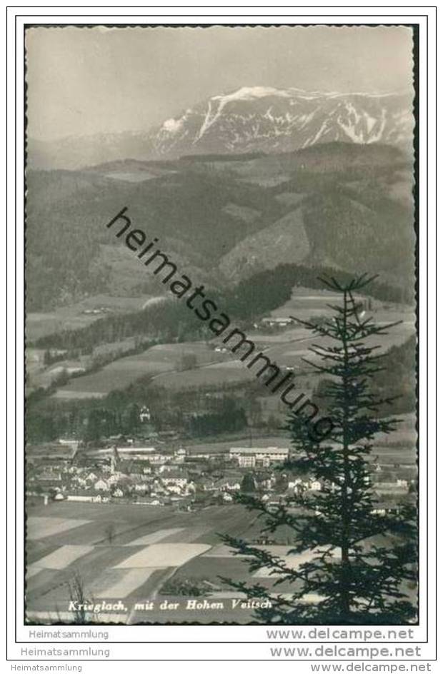 Krieglach mit der Hohen Veitsch - Foto-AK