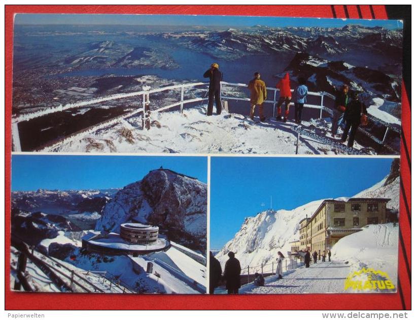 Kriens (LU) - Mehrbildkarte Pilatus (Panorama, Hotels) Winter
