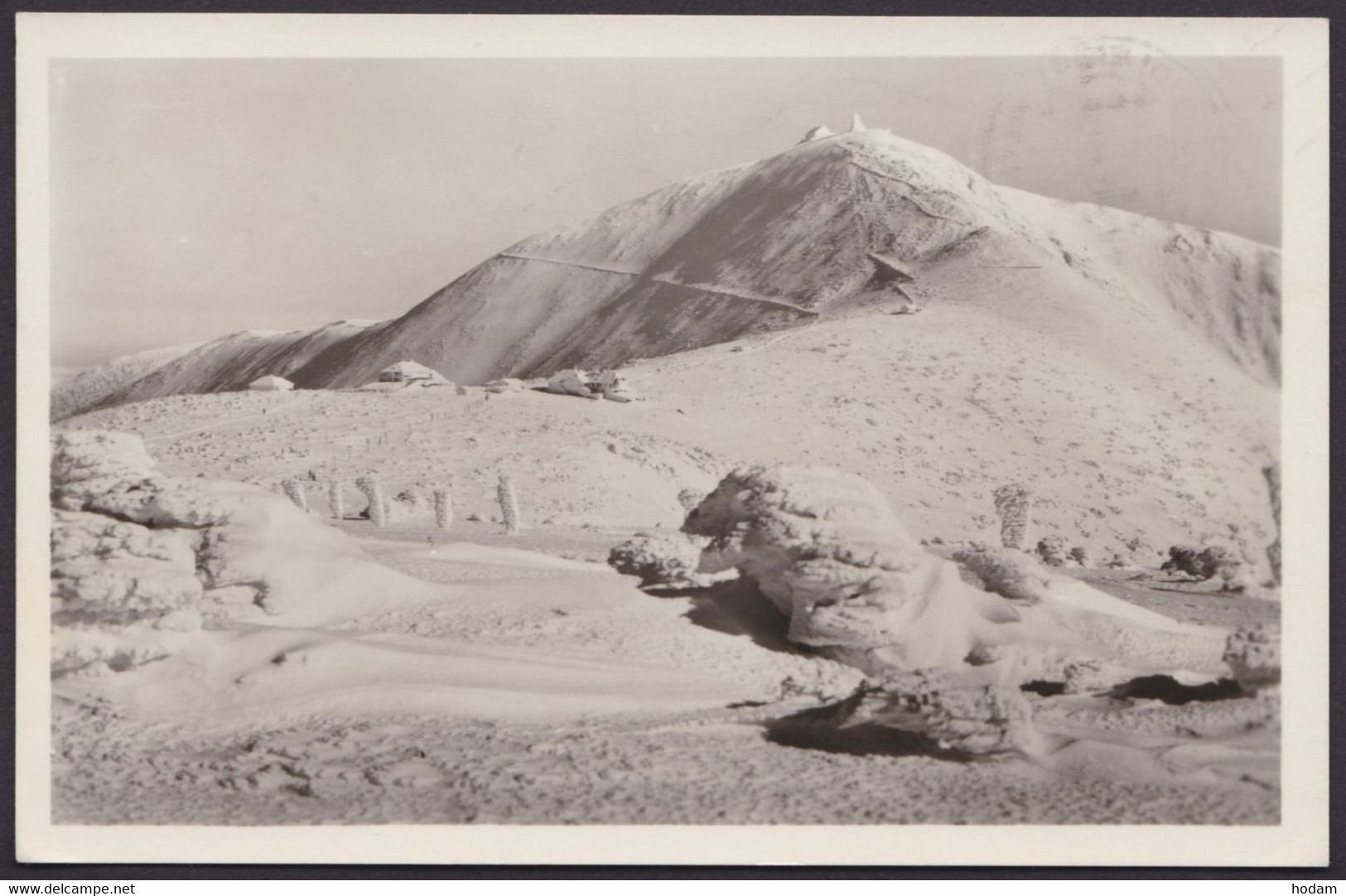 "Krkonose", Winterbild, Fotokarte, 1953 gelaufen