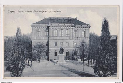 Croatia Kroatien Croacia Croatie ZAGREB Academy of Sciences and Arts Yugoslavia 1935 Postcard CPA Sent to Bulgaria 41713