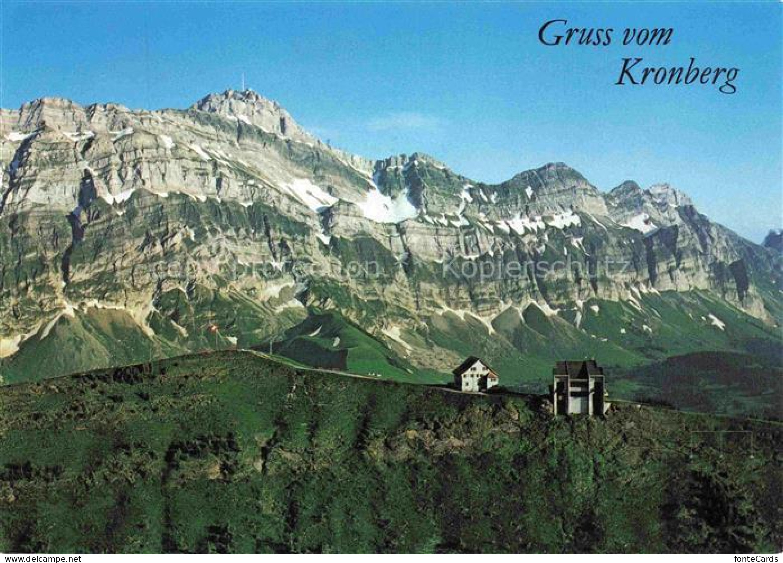 Kronberg 1663m Appenzell IR Kronberg mit Saentis Fliegeraufnahme