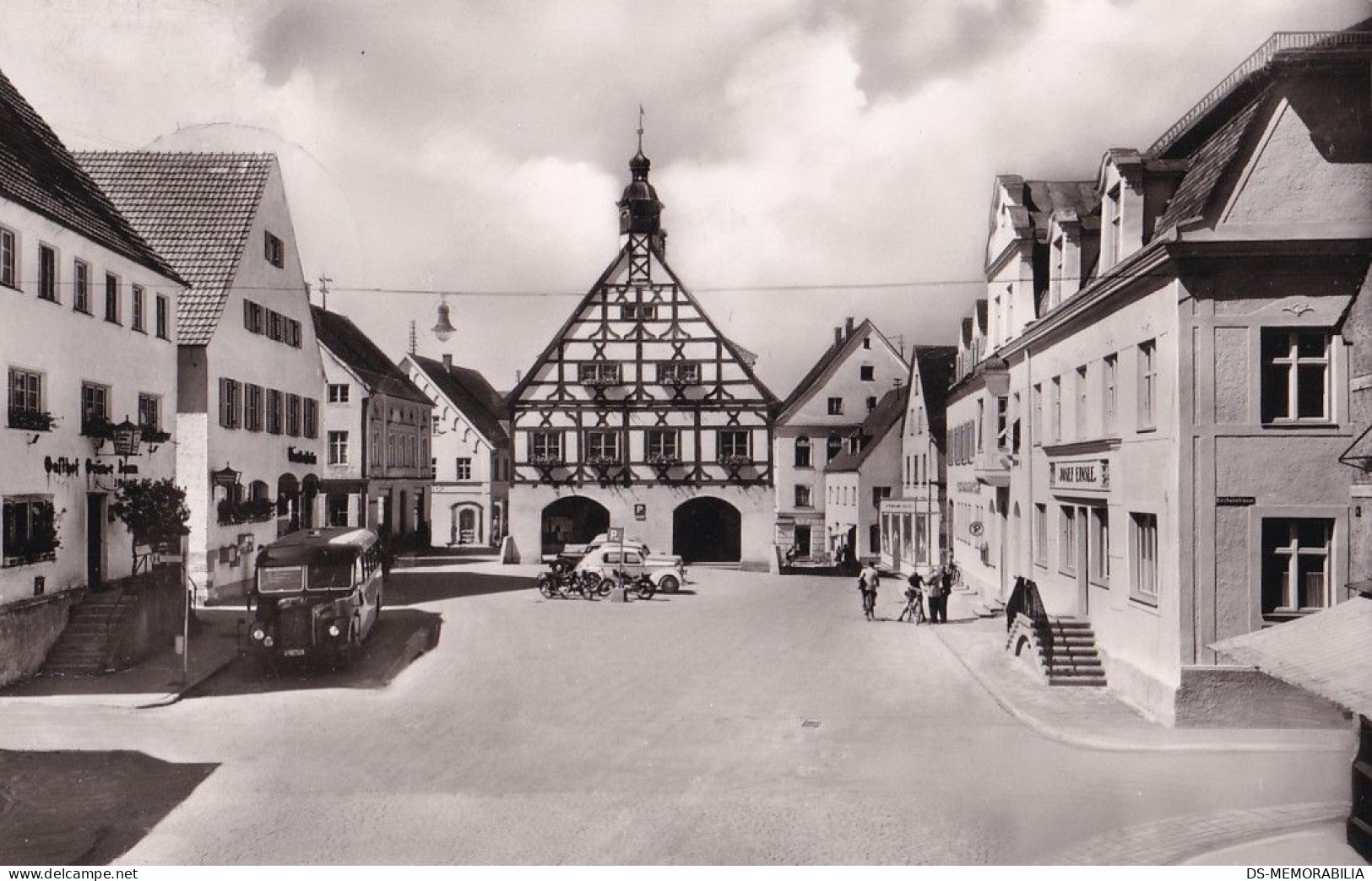 Krumbach - Marktplatz , Bus 1958