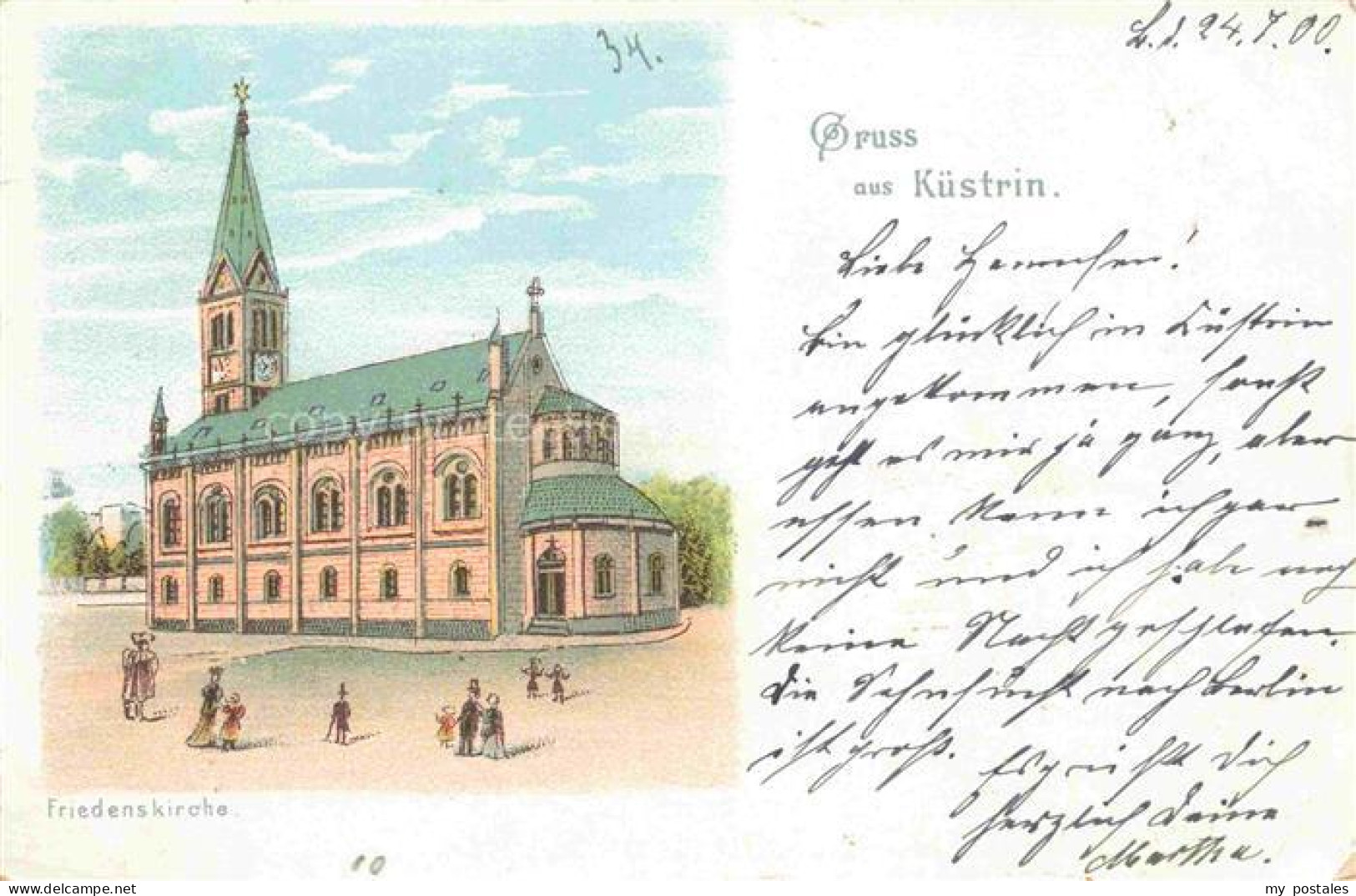 Kuestrin-Kietz Brandenburg Friedenskirche Litho