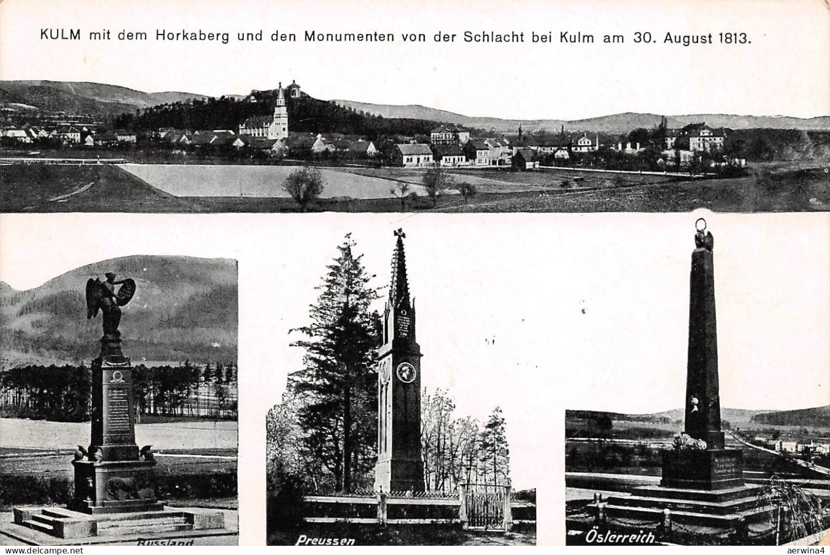 Kulm Chlumec Horkaberg Monumenten Schlacht Postkarte