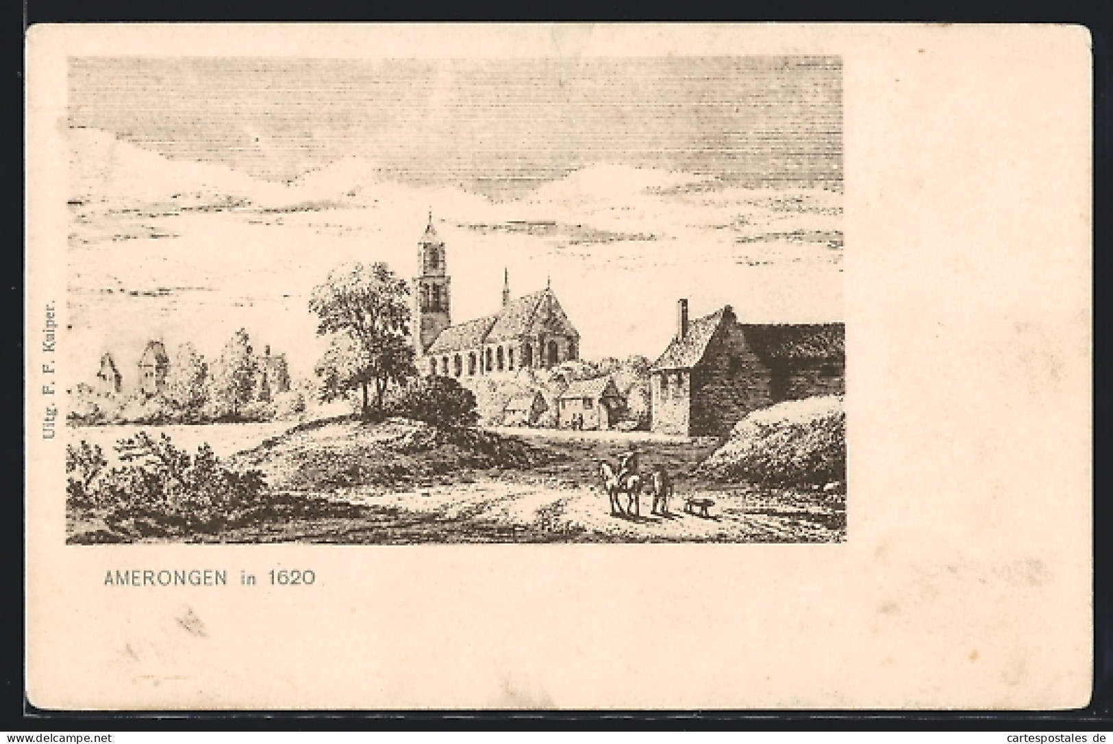 Künstler-AK Amerongen, Panorama in 1620