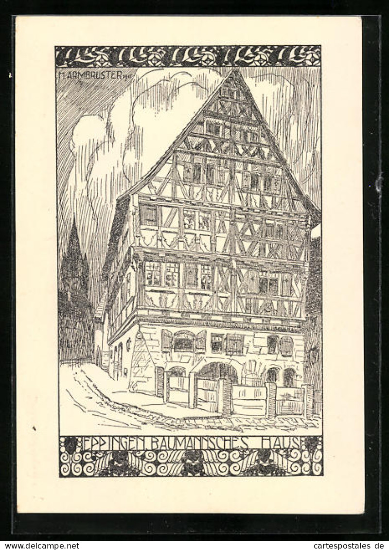 Künstler-AK Eppingen, Jugendherberge im Baumannschen Haus