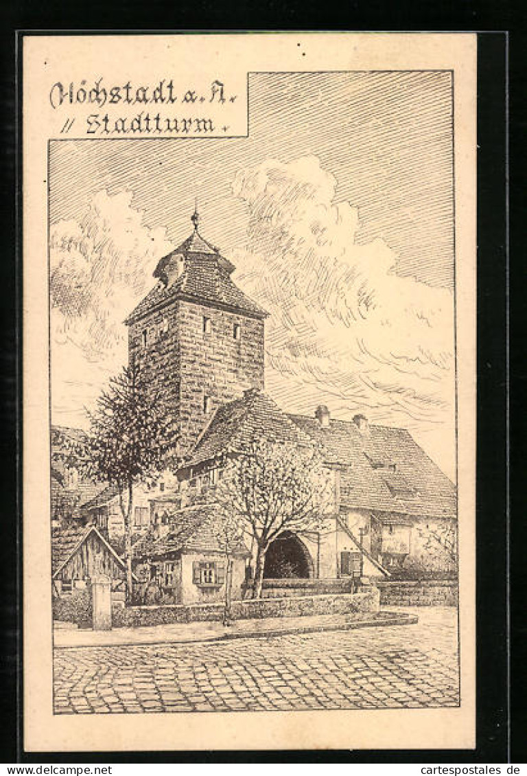 Künstler-AK Höchstadt a. A., Der Stadtturm