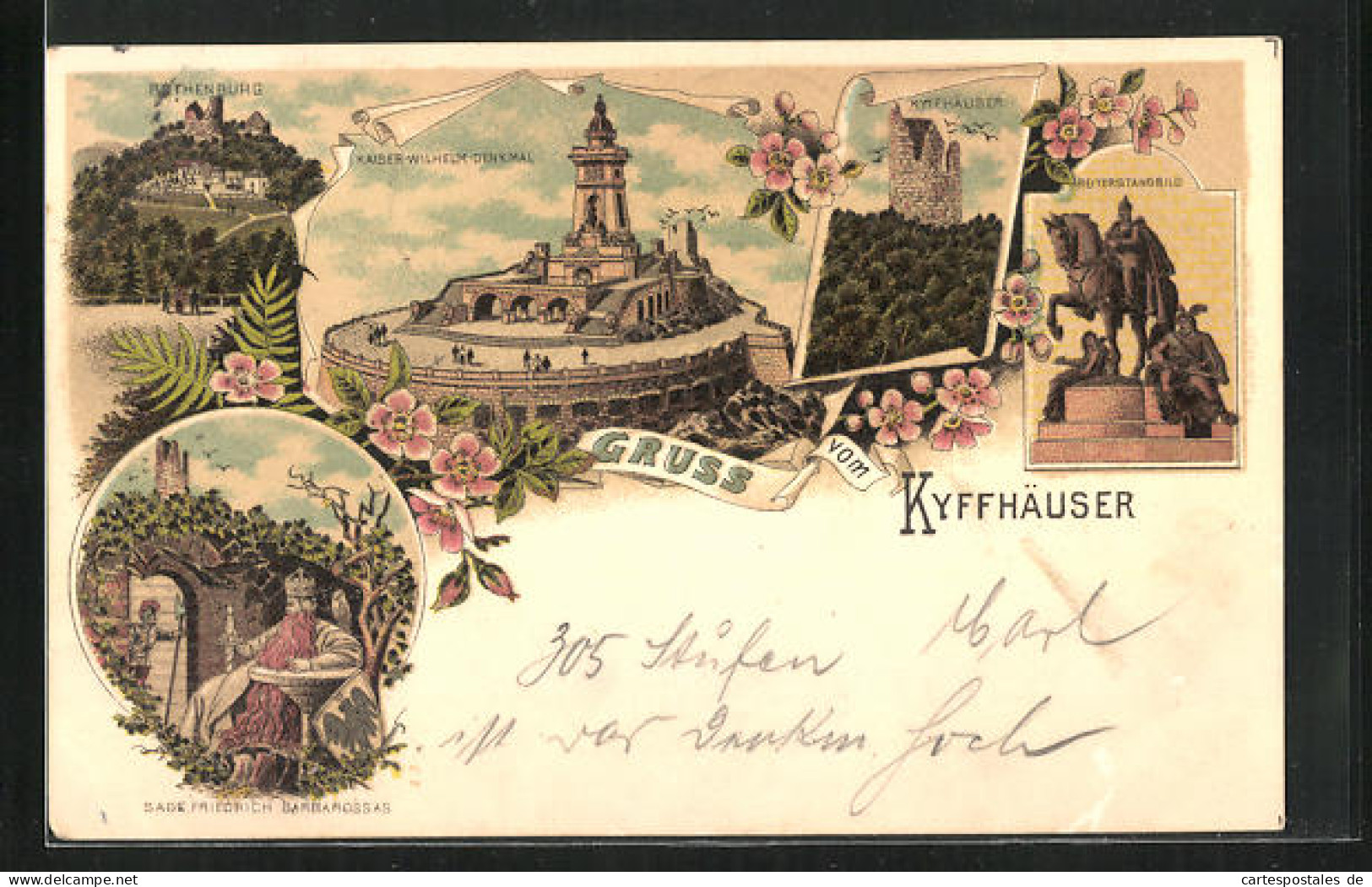 Künstler-AK Kyffhäuser, Kaiser-Wilhelm-Denkmal, Kyffhäuser, Reiterstandbild