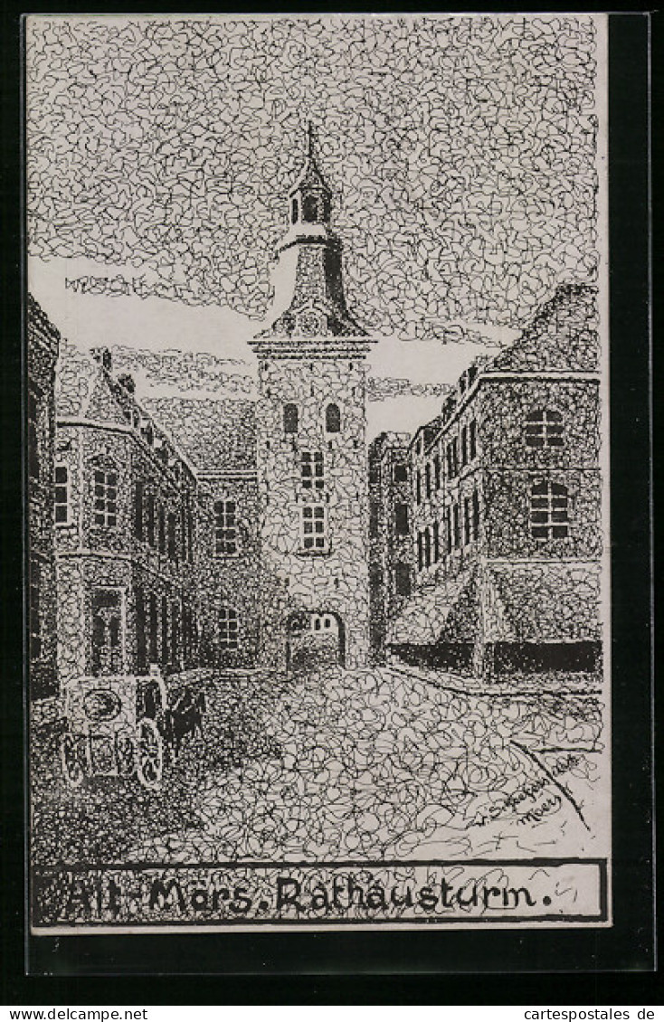 Künstler-AK Mörs, Rathausturm
