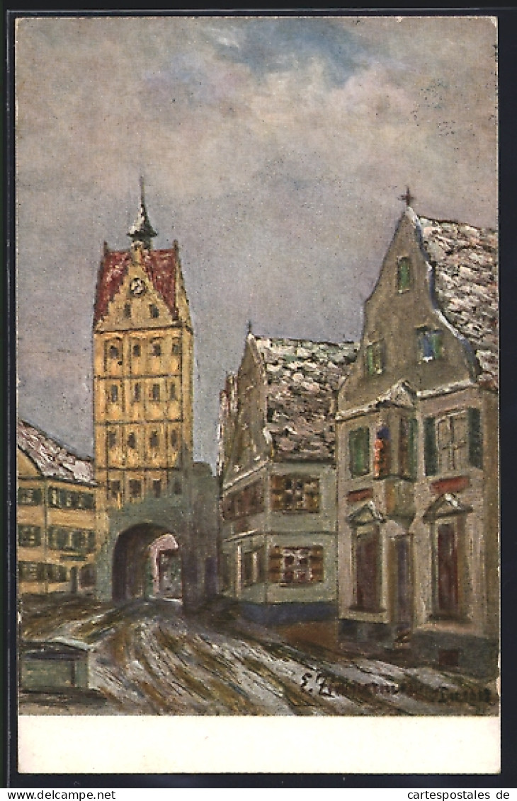 Künstler-AK Weissenhorn, Unteres Tor