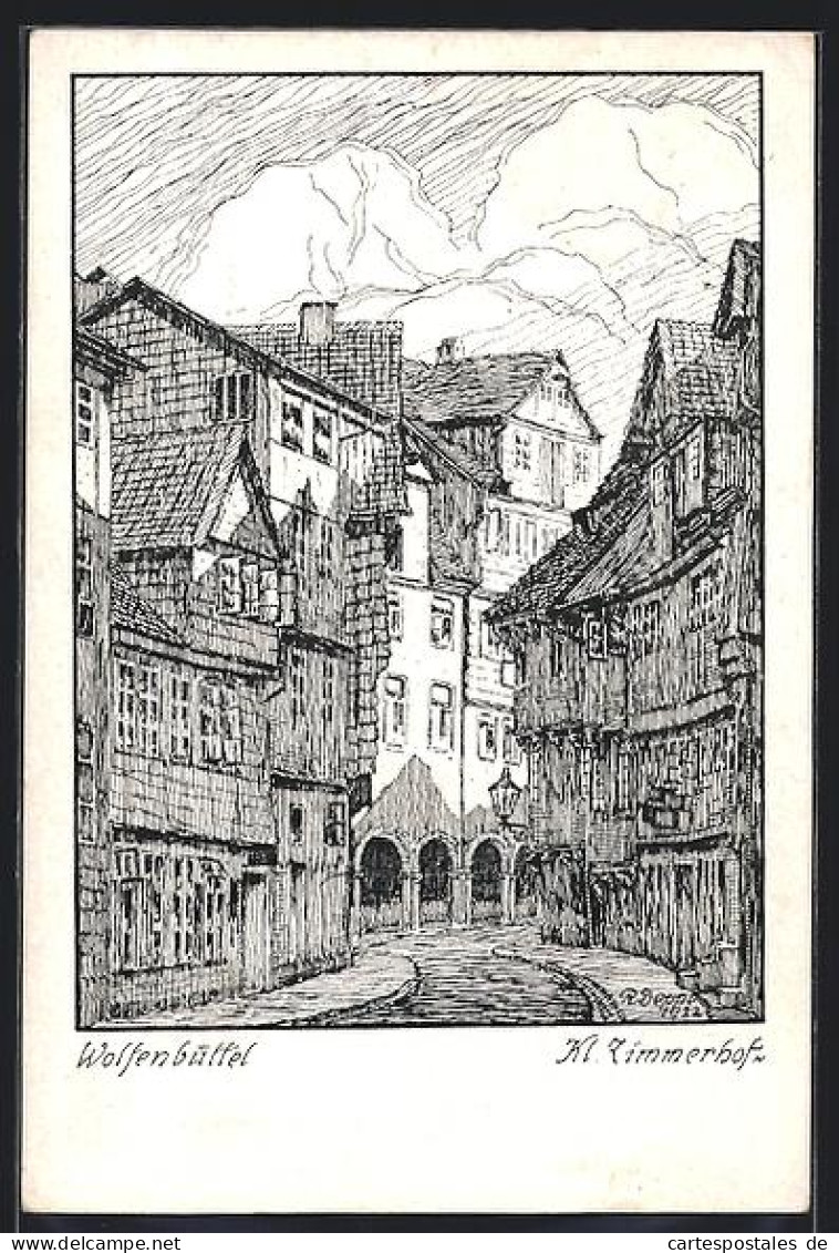 Künstler-AK Wolfenbüttel, Kleiner Zimmerhof