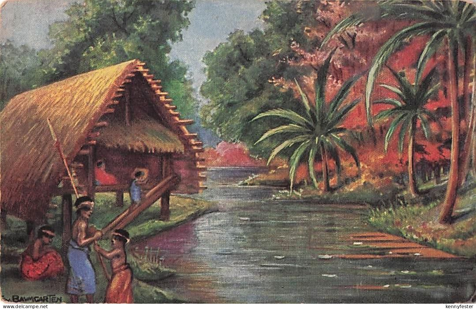 Künstler Postkarte Baumgarten, Fritz, Neumecklenburg Neuirland