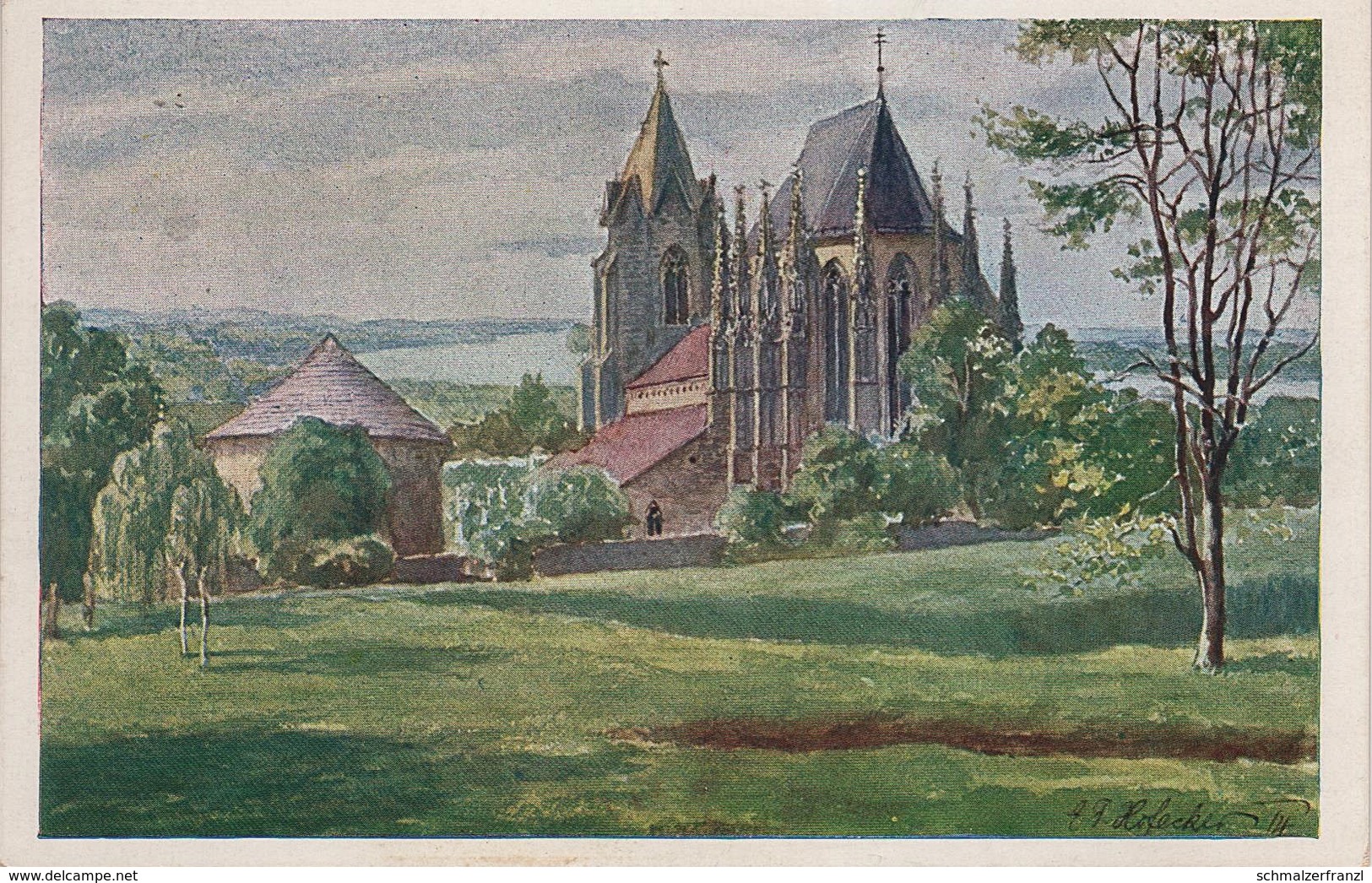 Künstlerkarte AK Bad Deutsch Altenburg Donau a Hainburg Hundsheim Haslau Bruck Leitha Wien Hofecker NÖ Niederösterreich